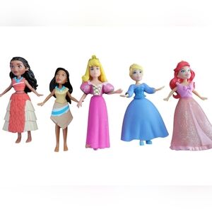Mattel Disney Princess Mini Doll Set - Pink, Blue, Coral, Beige, Blonde, Red